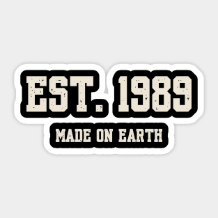 1989 Birthday Vintage Varsity Sticker